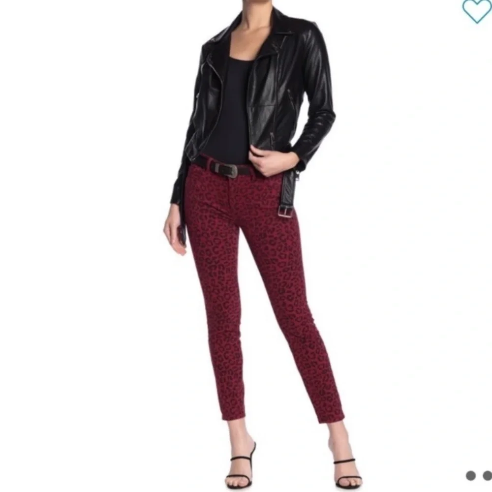DL1961 x Revolve Florence Red Leopard Ankle Skinny Jeans 25 NWT Y2K